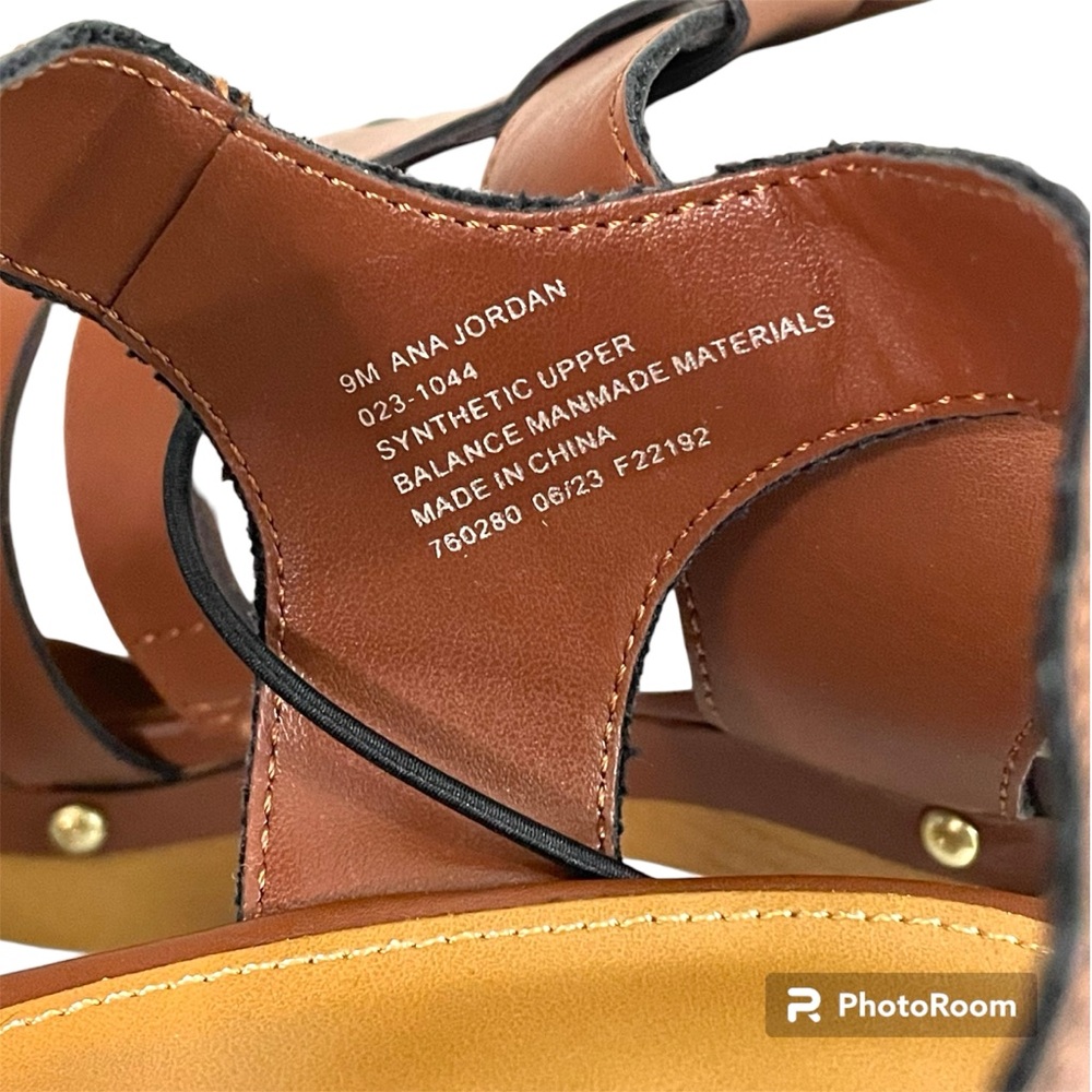 NWT A.N.A Brown Studded Jordan Cognac Strappy Clogs Womens Size 9M - Picture 8 of 8